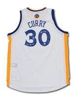 Steph Curry Signed Golden State Warriors Adidas Swingman Jersey Inscribed "2015 NBA MVP, NBA CHAMPS" – PSA/DNA COA, Curry COA