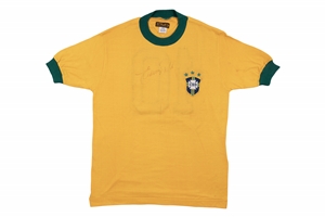 C. 1970-71 Pele Autographed ("Edson = Pelé") Brazil National Team Match Issued Jersey – Sports Investors & PSA/DNA LOAs