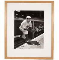 1938 Babe Ruth (Brooklyn Dodgers Coach) Original Barney Stein 11x14 Framed Photograph – Stein Family Collection