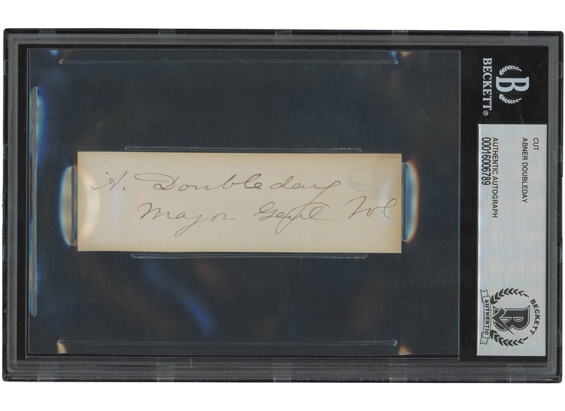 C. 1860s Abner Doubleday (Civil War Hero & Baseball Pioneer) Signed & Inscribed Cut – Beckett Authentic