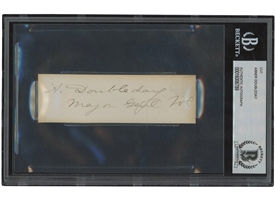C. 1860s Abner Doubleday (Civil War Hero & Baseball Pioneer) Signed & Inscribed Cut – Beckett Authentic