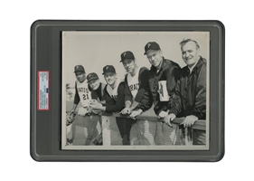 1961 Pittsburgh Pirates incl. Roberto Clemente (1960 World Series Champs at Spring Training) Original Photograph – PSA/DNA Type 1 (Slab + LOA)