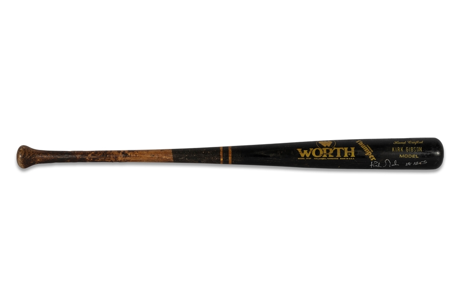 1988 Kirk Gibson Signed Los Angeles Dodgers NLCS Game Used Worth Professional Model Bat – PSA/DNA GU 9.5, Beckett LOA
