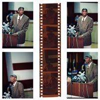 April 29, 1996 Kobe Bryant Lower Merion H.S. Lot of (4) Original Negatives & Photographs from Press Conference Announcing Kobes Entry into NBA Draft – LOA from Philly Photographer