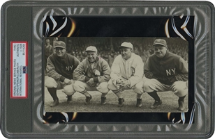 1928 Babe Ruth, Lou Gehrig, Ty Cobb & Tris Speaker Original Photograph (Baseballs Greatest Pre-War Left-Handed Hitters!) – PSA/DNA Type 1