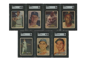 Fresh 1957 Topps Baseball Complete Set with 7 SGC Graded Examples