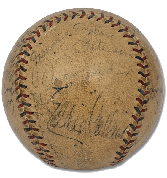 1931 Philadelphia Athletics A.L. Champions Team Signed OAL (Barnard) Baseball with Collins, Foxx, Grove, Cochrane & Simmons (23 Autos.) – PSA/DNA LOA