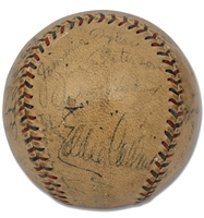 1931 Philadelphia Athletics A.L. Champions Team Signed OAL (Barnard) Baseball with Collins, Foxx, Grove, Cochrane & Simmons (23 Autos.) – PSA/DNA LOA