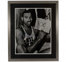 Wilt Chamberlain Signed & Inscribed Large Format Photo from 100-Point Game – PSA/DNA LOA