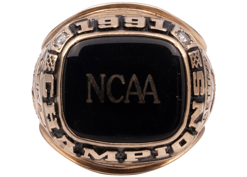 Christian Laettners 1991 Duke Blue Devils NCAA Champions 10K Gold Ring with Original Presentational Box – Laettner Collection