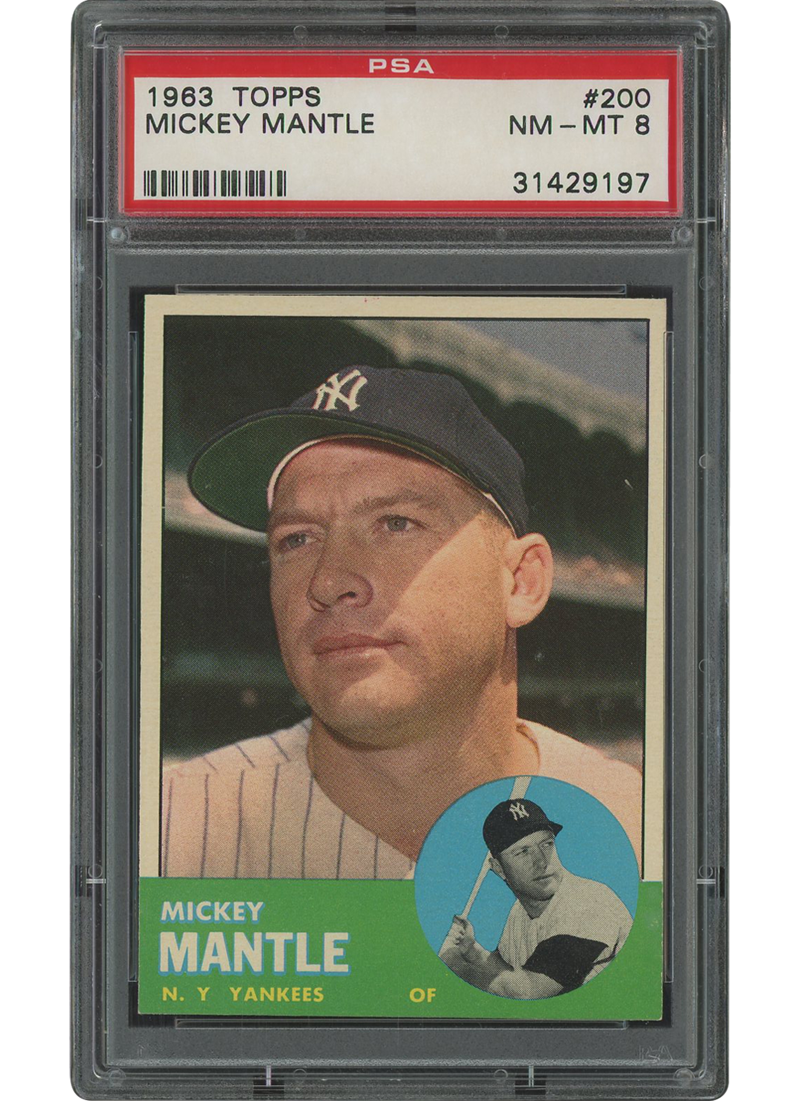 1963 Topps #200 Mickey Mantle New York Yankees Baseball Card Sgc 1 Poor
