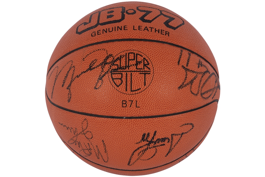 Christian Laettners 1992 USA "Dream Team" Signed Molten Barcelona Olympics Basketball with 14 Autos. (Every Player Except Mullin) – PSA/DNA LOA, Laettner Collection