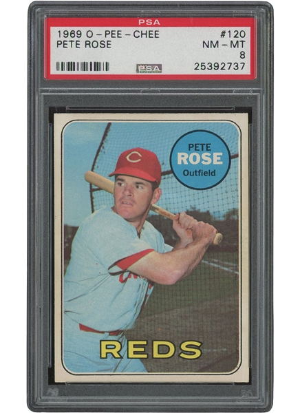 1969 O-Pee-Chee #120 Pete Rose – PSA NM-MT 8 (Only Three Higher)