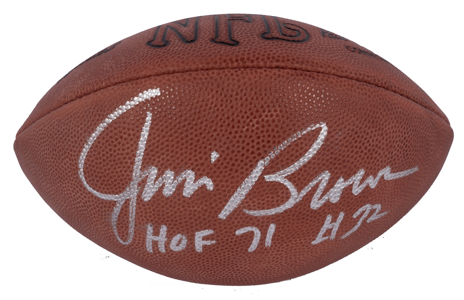 Jim Brown Boldly Signed Official NFL (Tagliabue) Football Inscribed "HOF 71 #32" – Beckett Auto. Grade 10