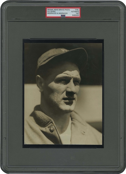Stunning 1927 Lou Gehrig Portrait Original Photograph by Underwood & Underwood – PSA/DNA Type 1