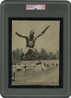 1936 Jesse Owens NCAA Track & Field Championships (Winning Broad Jump) Original Photograph Taken One Month Prior to Berlin Olympics – PSA/DNA Type 1