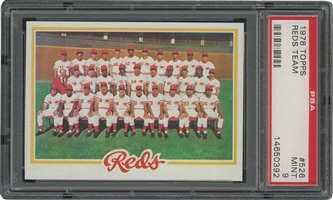1978 Topps #526 Reds Team – PSA Mint 9