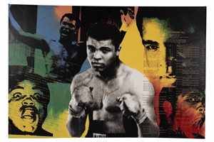 Muhammad Ali Autographed "The Greatest" Oversized (41x46) Canvas Print by Pop Artist Steve Kaufman (LE 59/99) – Beckett LOA