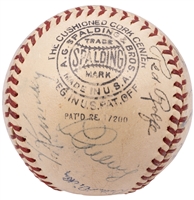 1938 American League All-Star Team Signed ONL (Frick) Baseball with Lou Gehrig, DiMaggio & Ruffing – PSA/DNA LOA