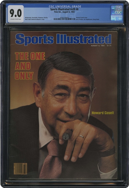 8/8/1983 Howard Cosell "The One and Only" Sports Illustrated (His Only SI Cover) – CGC 9.0 (Pop 1, Only One Higher!)