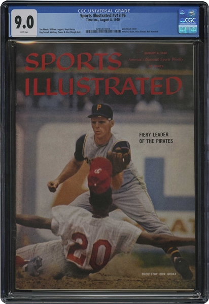 8/8/1960 Dick Groat Pittsburgh Pirates "The Fiery Leader" Sports Illustrated (NL & WS MVP) – CGC 9.0 (Pop 1, Only One Higher!)