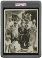 C. 1920s Jack Dempsey (with Kids) Original Photograph – PSA/DNA Type 1