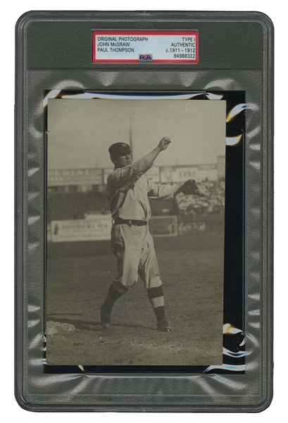 1911-12 John McGraw New York Giants Original Photograph by Paul Thompson – PSA/DNA Type 1