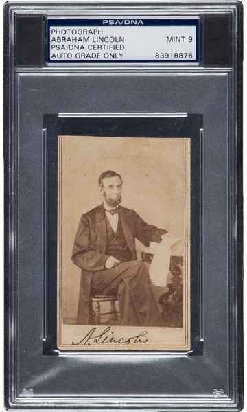 Monumental Abraham Lincoln Signed 8/9/1863 Carte De Visite (His Only True "Rookie Card"!) – PSA/DNA Mint 9 Auto.