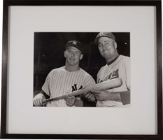 C. 1950s Mickey Mantle & Duke Snider (Posing w/ Micks Bat) Original Barney Stein Framed Photograph – Stein Family Collection