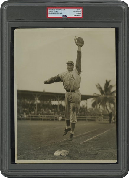 C. 1931-35 Jimmie Foxx Philadelphia Athletics (Back-to-Back MVP Era) Original Photograph from Brown Brothers Collection – PSA/DNA Type 1