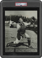 1930 Bill Dickey (2nd Season) N.Y. Yankees Original Action Photograph by William C. Greene of The Sporting News – PSA/DNA Type 1