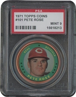 1971 Topps Coins #101 Pete Rose – PSA MINT 9