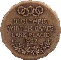 Highly Coveted 1932 Lake Placid Winter Olympic Games 3rd Place Winners Bronze Medal (Very Scarce)