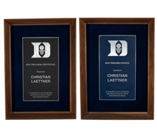 Christian Laettners 1988-89 Best FG % and 1989-90 Best Rebounding Avg. Duke Basketball Team Awards – Laettner Collection