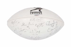 Heisman Trophy Winners Multi-Signed White Panel Football with 14 Autos. – PSA/DNA LOA