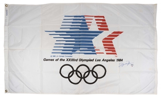 Unique Michael Jordan Autographed 1984 U.S. Olympic Team Flag (Only Known Example) – UDA COA, PSA/DNA LOA