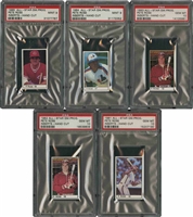 1981-85 All-Star Game Program Inserts Lot of (5) Pete Rose Cards – Three PSA Gem Mint 10, Two PSA Mint 9