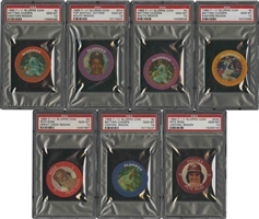 1984 7-11 Slurpee Coin Lot of (7) Pete Rose Cards – All PSA Gem Mint 10