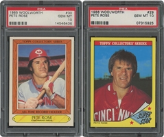 1985 and 1986 Woolworth Pair of Pete Rose Cards – Both PSA Gem Mint 10