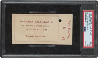 1899 Harvard-Yale Debate Ticket Stub – PSA FR 1.5 (Only Authenticated Example)