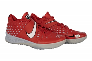 Mike Trout Signed & Inscribed "Millville Meteor" Nike Force Zoom Trout 6 Road Turf Shoes – Trout Collection, MLB Auth.