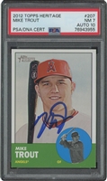 2012 Topps Heritage #207 Mike Trout Signed Card – PSA NM 7, PSA/DNA 10 Auto.