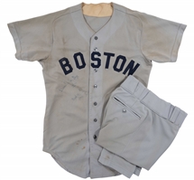 1984 Dennis "Oil Can" Boyd Signed & Inscribed Boston Red Sox Game Worn Road Uniform (Pounded & Unwashed) – Beckett LOA