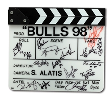 1998 Chicago Bulls NBA Champions Team Signed Clapperboard with Michael Jordan, Pippen, Rodman & Phil Jackson – PSA/DNA & Bulls Photographer LOAs