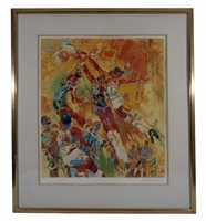 1977 NBA All-Star Game Leroy Neiman Signed Serigraph (LE /300) Featuring Julius Erving and Willis Reed