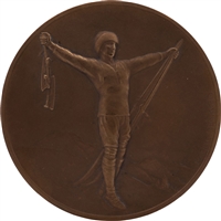 1924 Chamonix Winter Olympic Games 3rd Place Winners Bronze Medal with Original Presentation Case