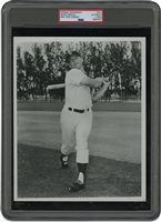 Mid-1950s Mickey Mantle N.Y. Yankees (Swinging Yogi Berra Bat) Original Photograph – PSA/DNA Type 1