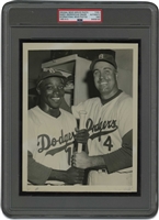 Oct. 2, 1955 Duke Snider & Sandy Amoros Brooklyn Dodgers "World Series Game 5 Heroes" Original Photograph by Jack Balletti – PSA/DNA Type 1
