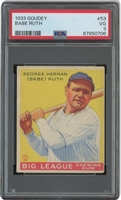1933 Goudey #53 Babe Ruth – PSA VG 3
