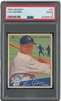 1934 Goudey #61 Lou Gehrig – PSA GD 2